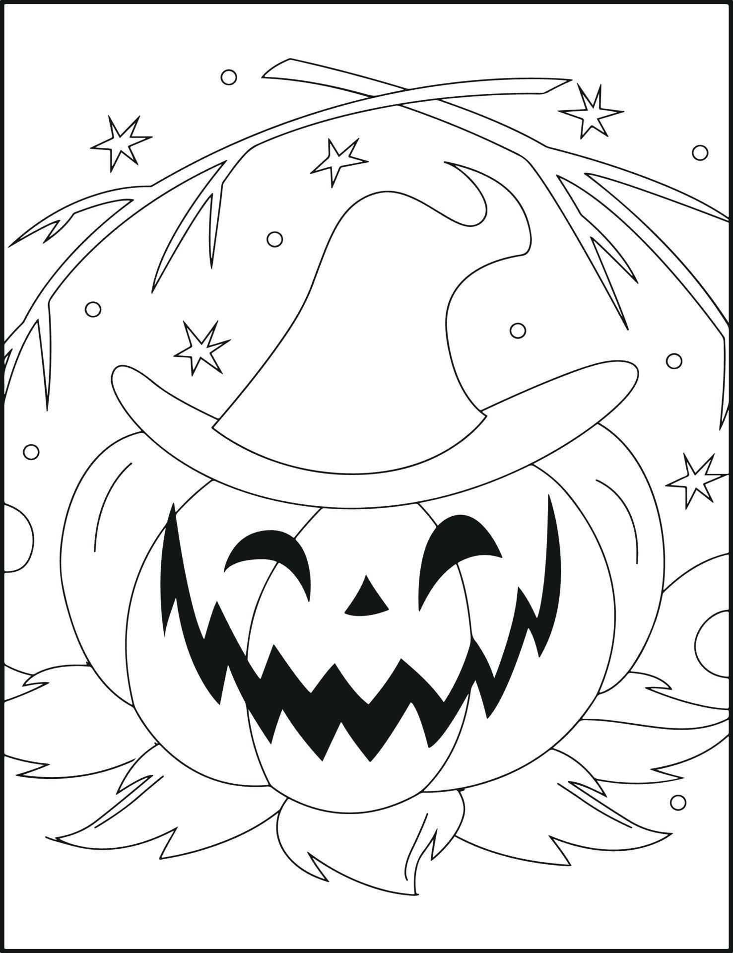 desenhos de halloween para colorir 9402886 Vetor no Vecteezy